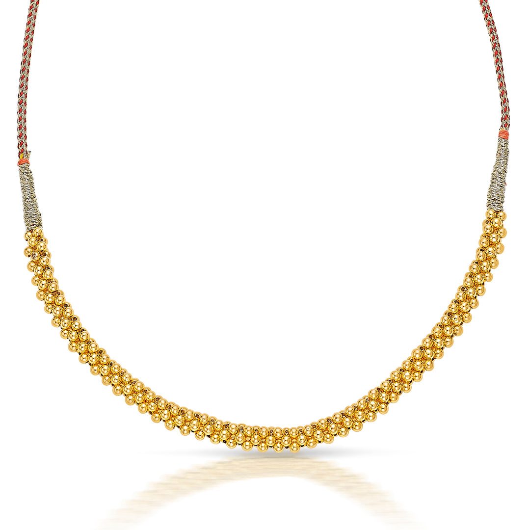 shubhada yellow gold thushi necklace for women