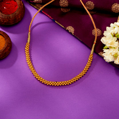 Shubhada Yellow Gold Thushi Necklace For Women