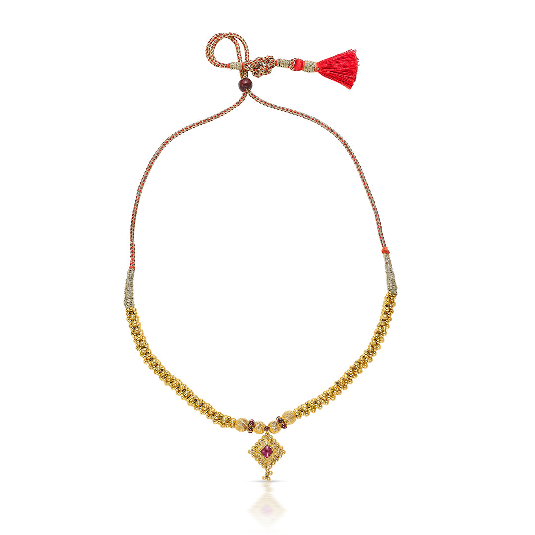 Hridaya Yellow Gold Thushi Necklace For Women