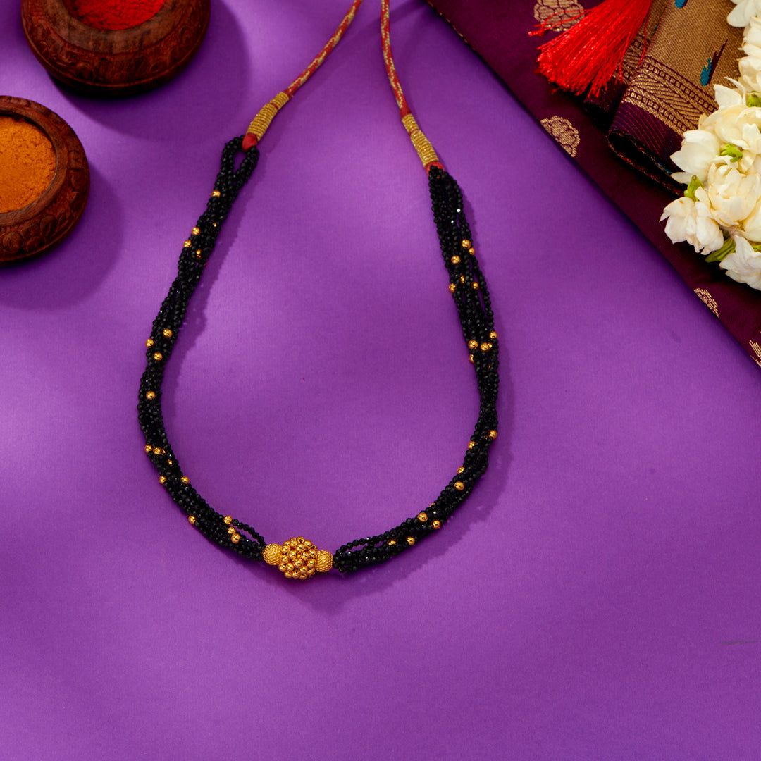 One-Bead Gold Choker For Women