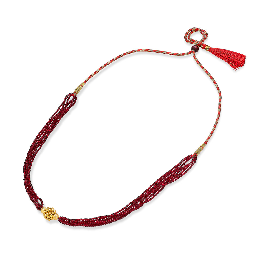 saundarya yellow gold thushi necklace for women