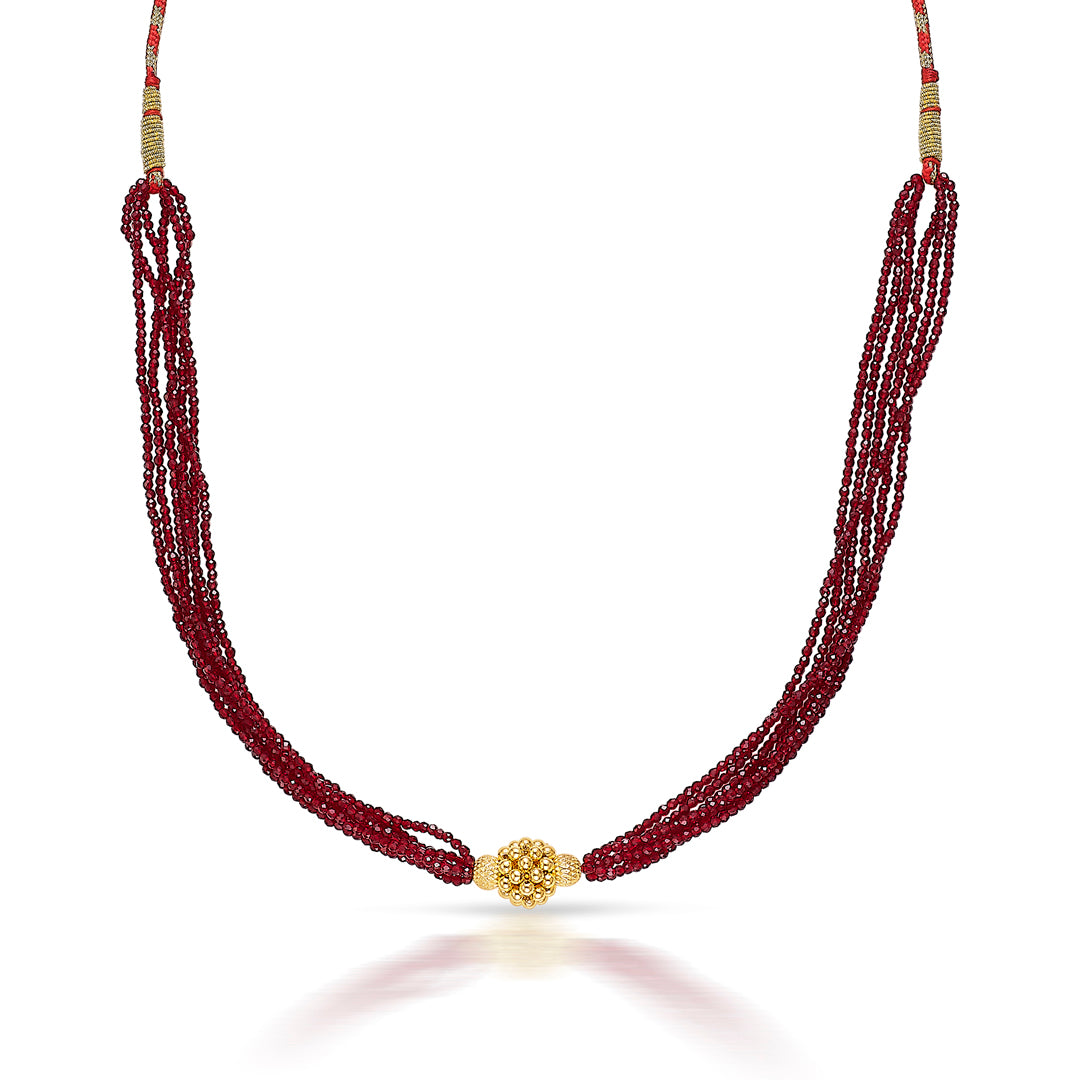 saundarya yellow gold thushi necklace for women