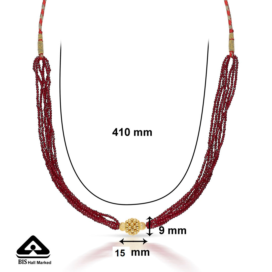 saundarya yellow gold thushi necklace for women