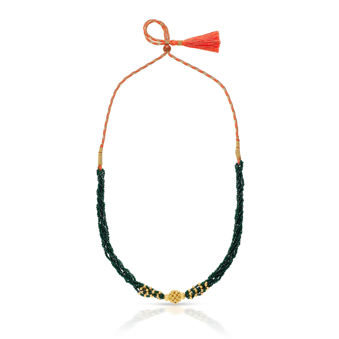 cultural yellow gold thushi necklace for women