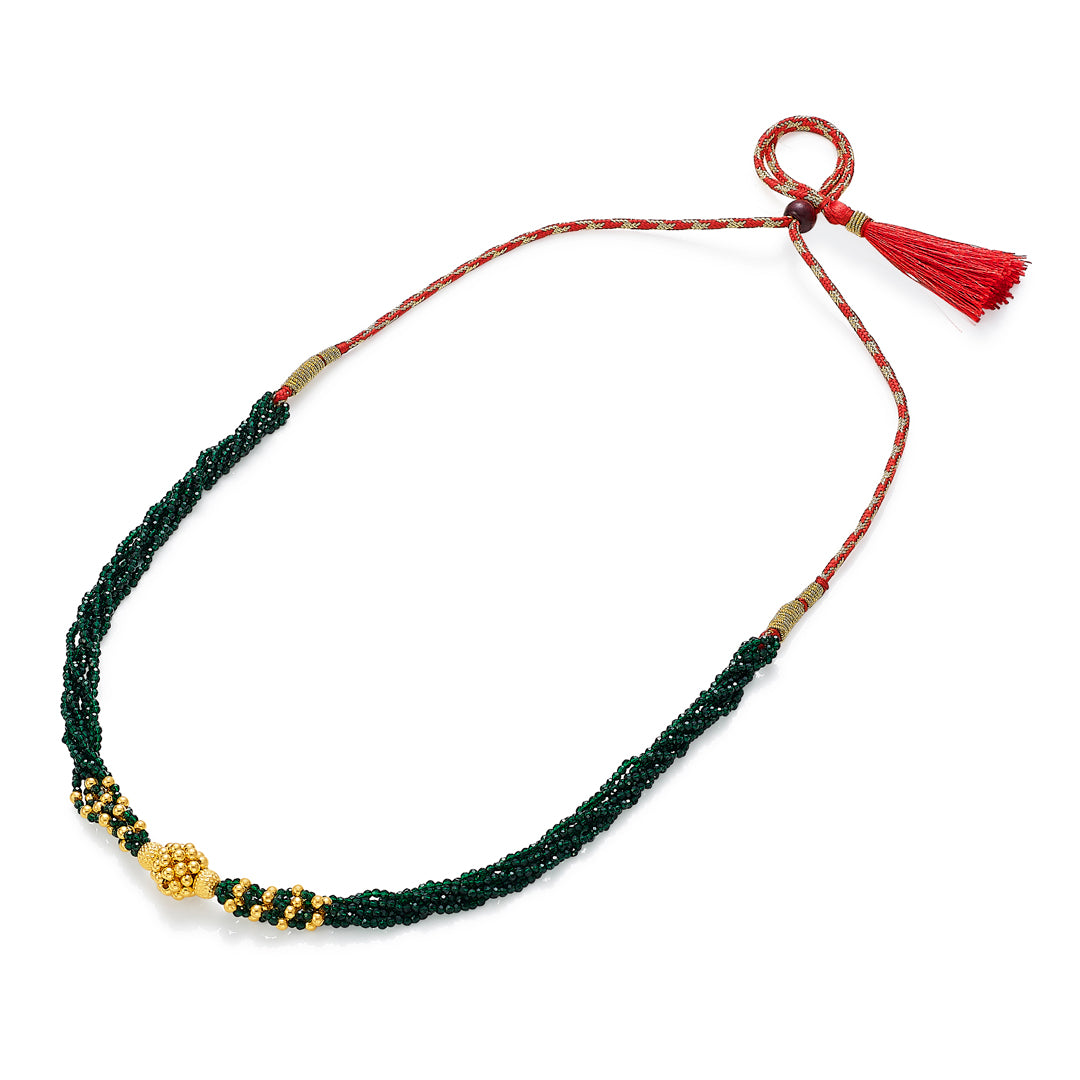 cultural yellow gold thushi necklace for women