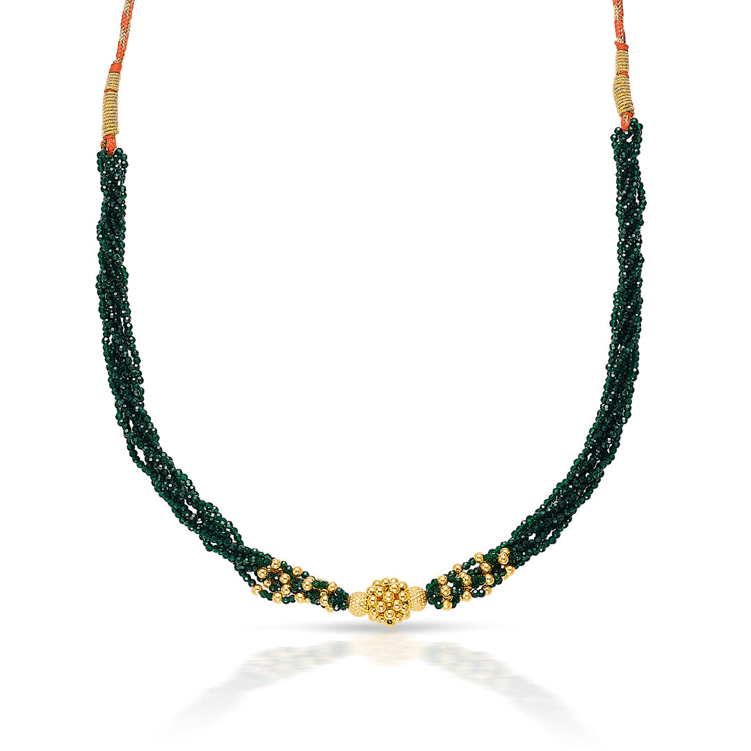 cultural yellow gold thushi necklace for women