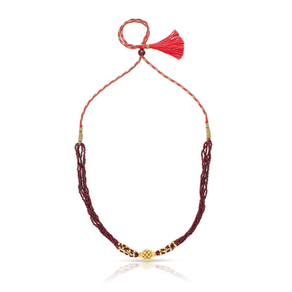 Rajwadi Yellow Gold Thushi Necklace For Women