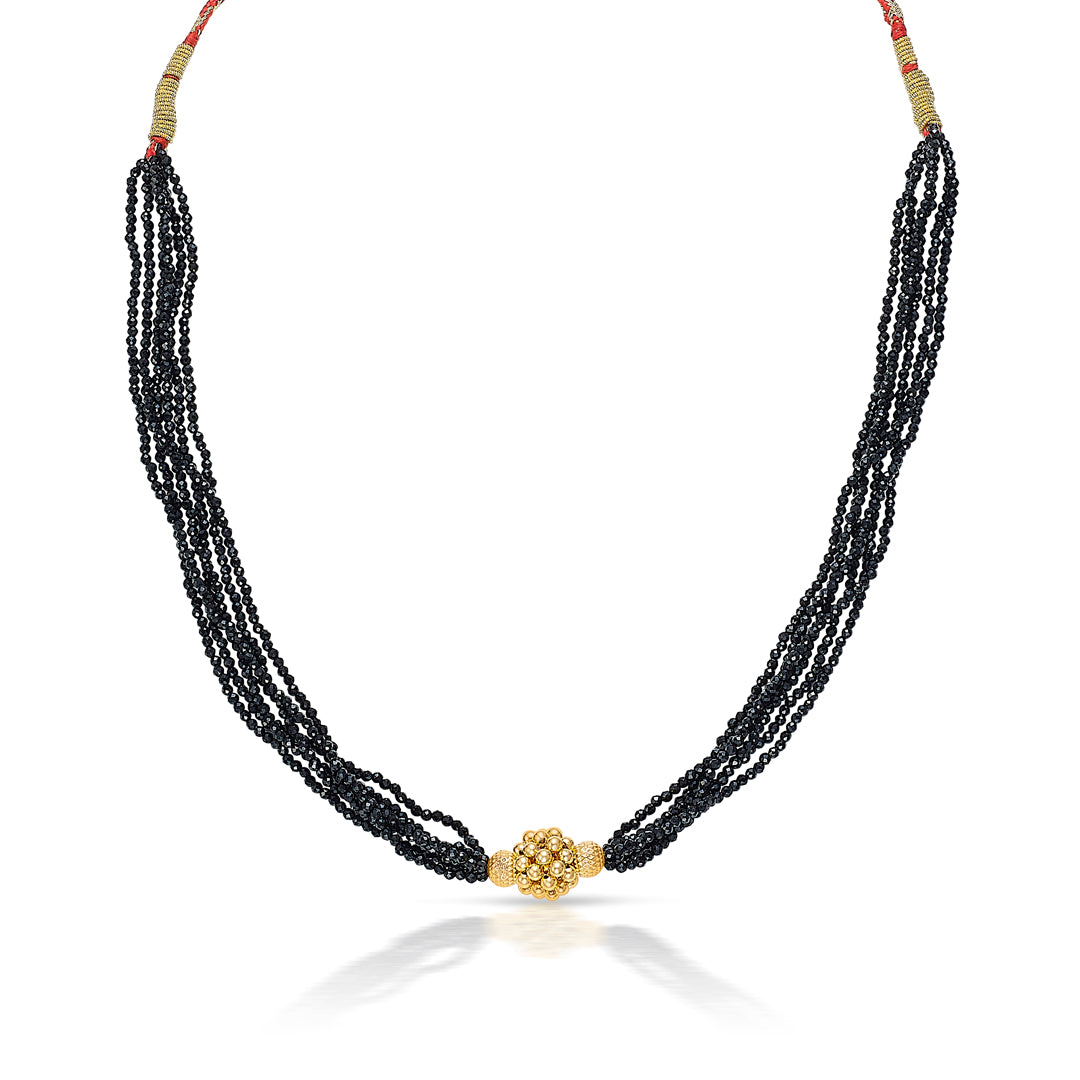 sankalp yellow gold thushi necklace for women