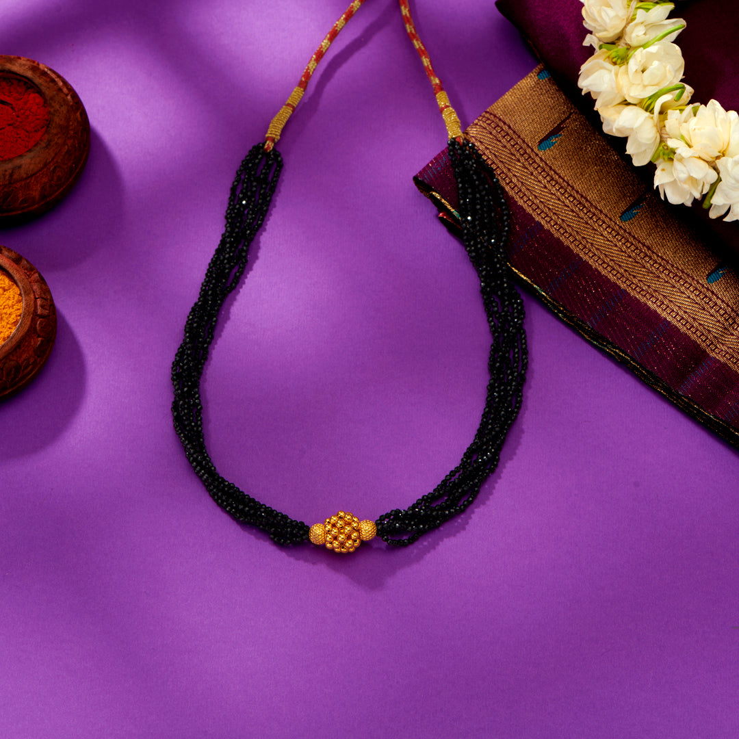 sankalp yellow gold thushi necklace for women