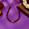 Deep Maroon Yellow Gold Thushi Necklace For Woman