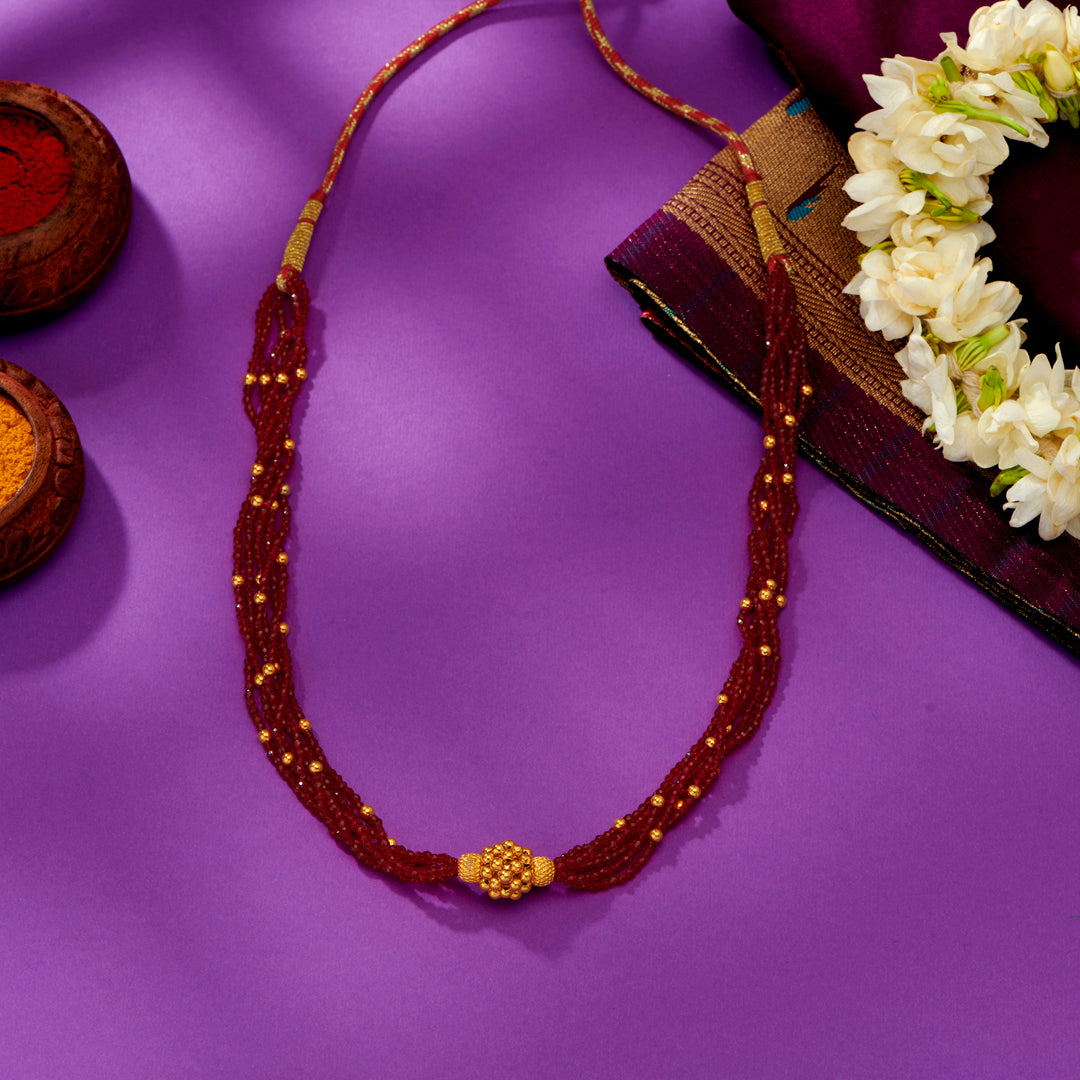 Scarlet Grace Yellow Gold Thushi Necklace For Women