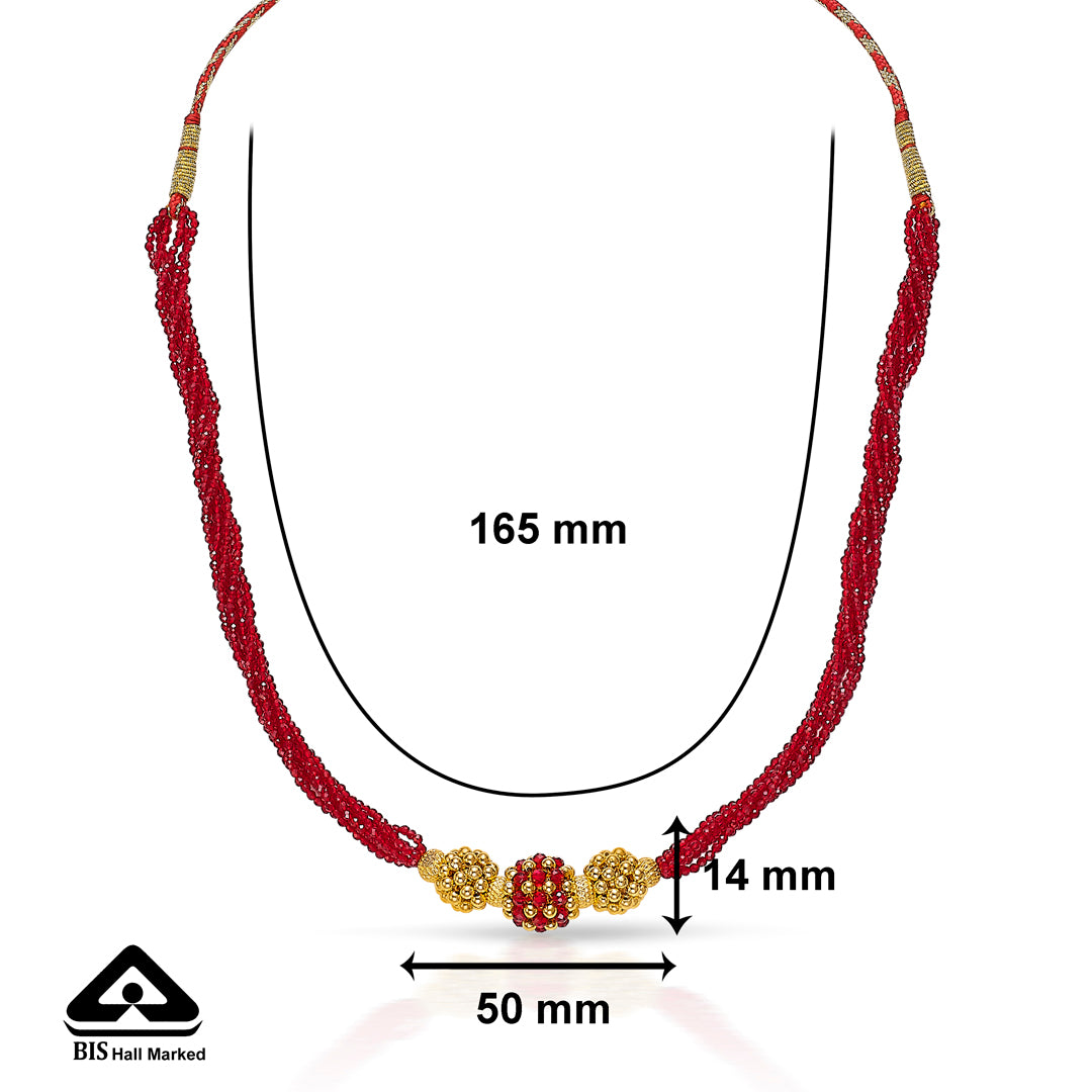 crimson elegance yellow gold thushi necklace for women