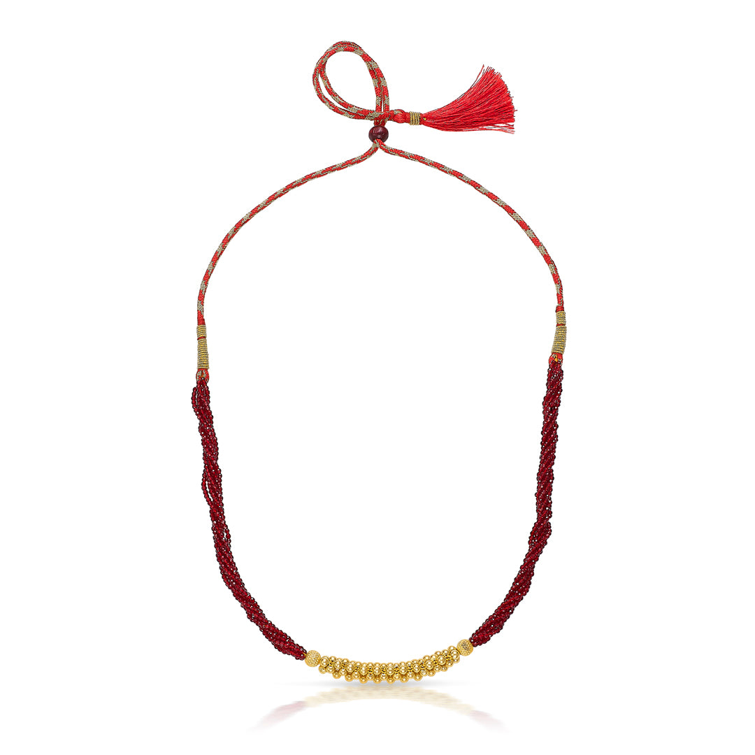 modern folk yellow gold thushi necklace for women