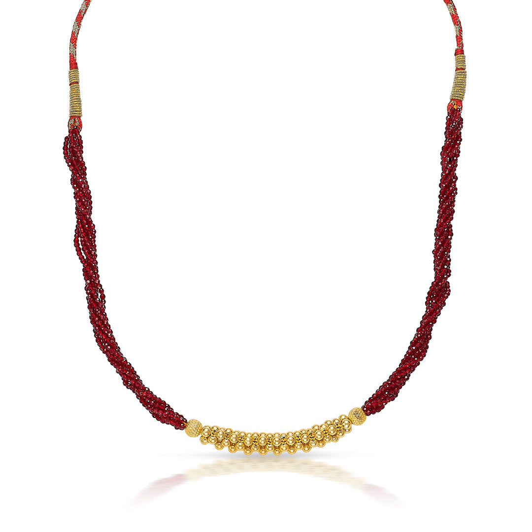 modern folk yellow gold thushi necklace for women