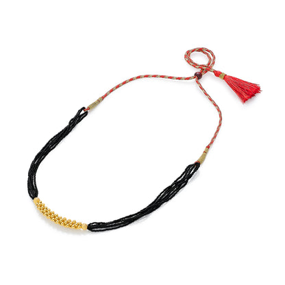 Manmohak Yellow Gold Thushi Necklace For Women