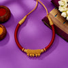 Red Enchantment Yellow Gold Thushi Necklace For Women