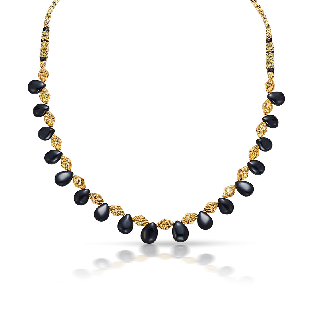 black gem gokak yellow gold thushi necklace for women