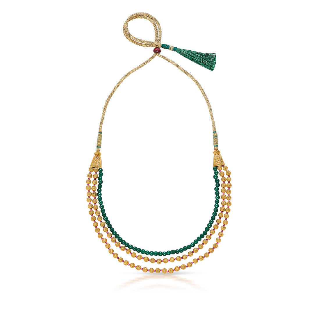 Mint Aura Yellow Gold Thushi Necklace For Women
