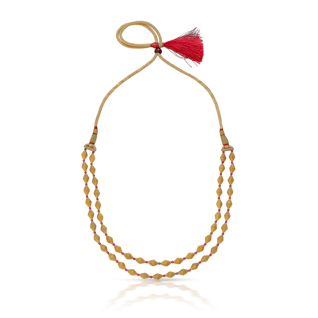 double opulence yellow gold thushi necklace for women