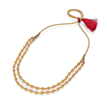 Double Opulence Yellow Gold Thushi Necklace For Women
