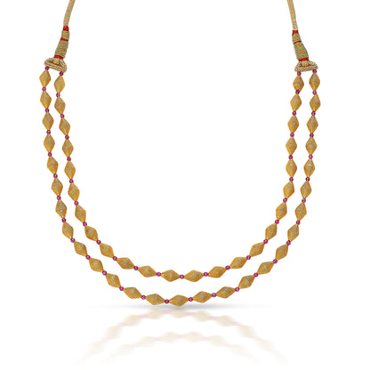Double Opulence Yellow Gold Thushi Necklace For Women
