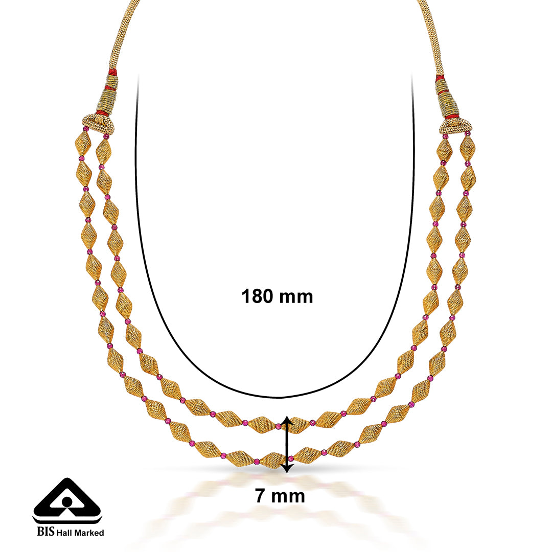 double opulence yellow gold thushi necklace for women