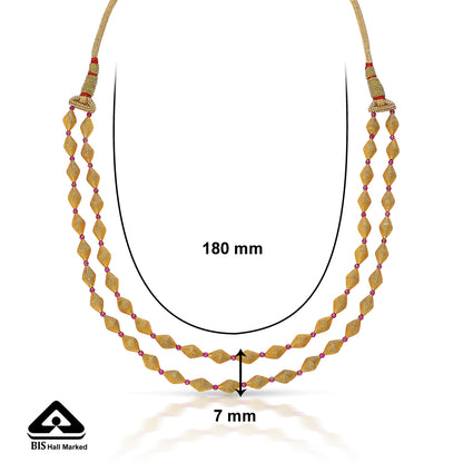 Double Opulence Yellow Gold Thushi Necklace For Women