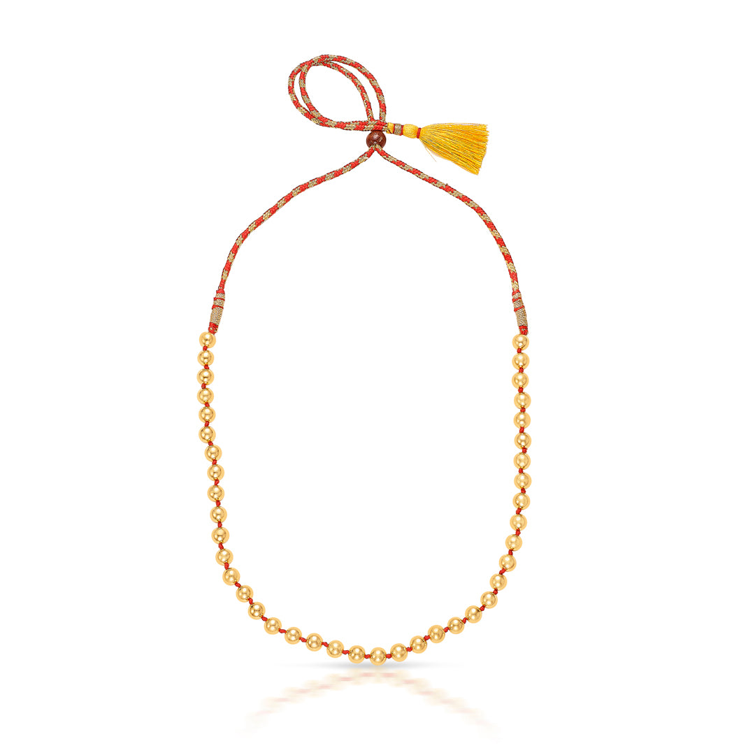 Ornate Yellow Gold Thushi Necklace For Women