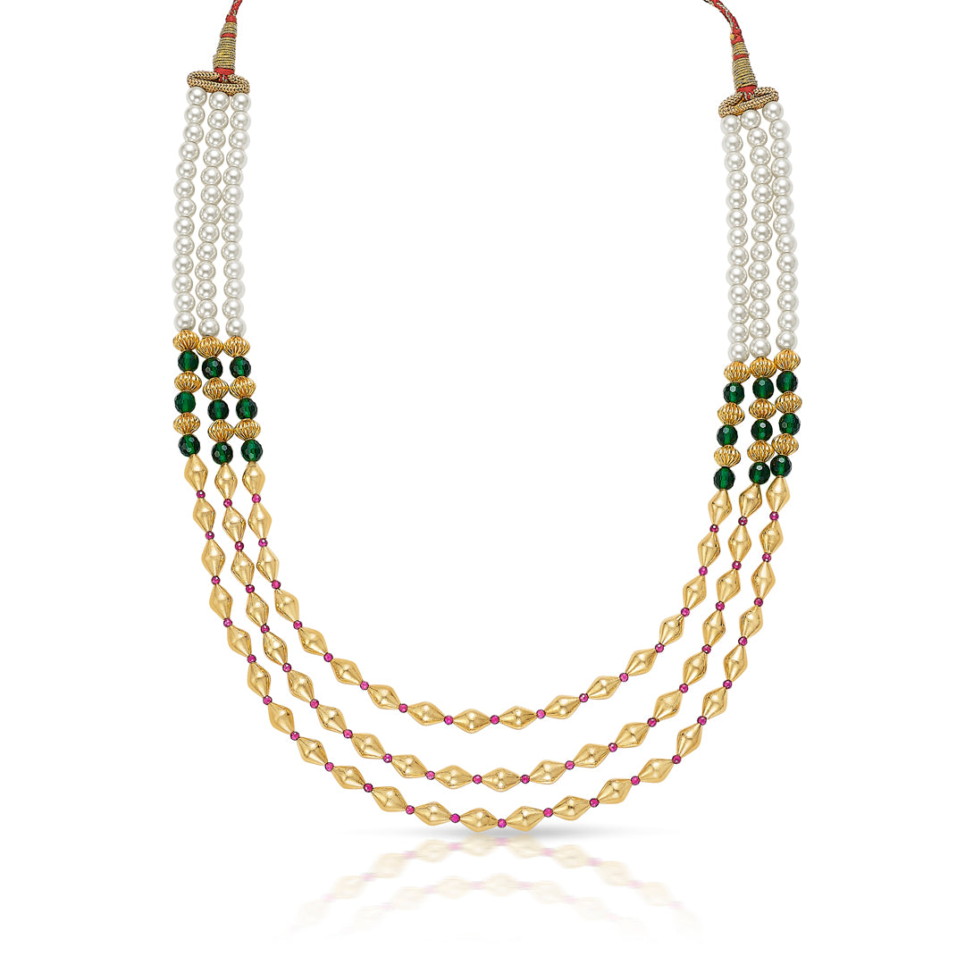 triple delight yellow gold thushi necklace for women