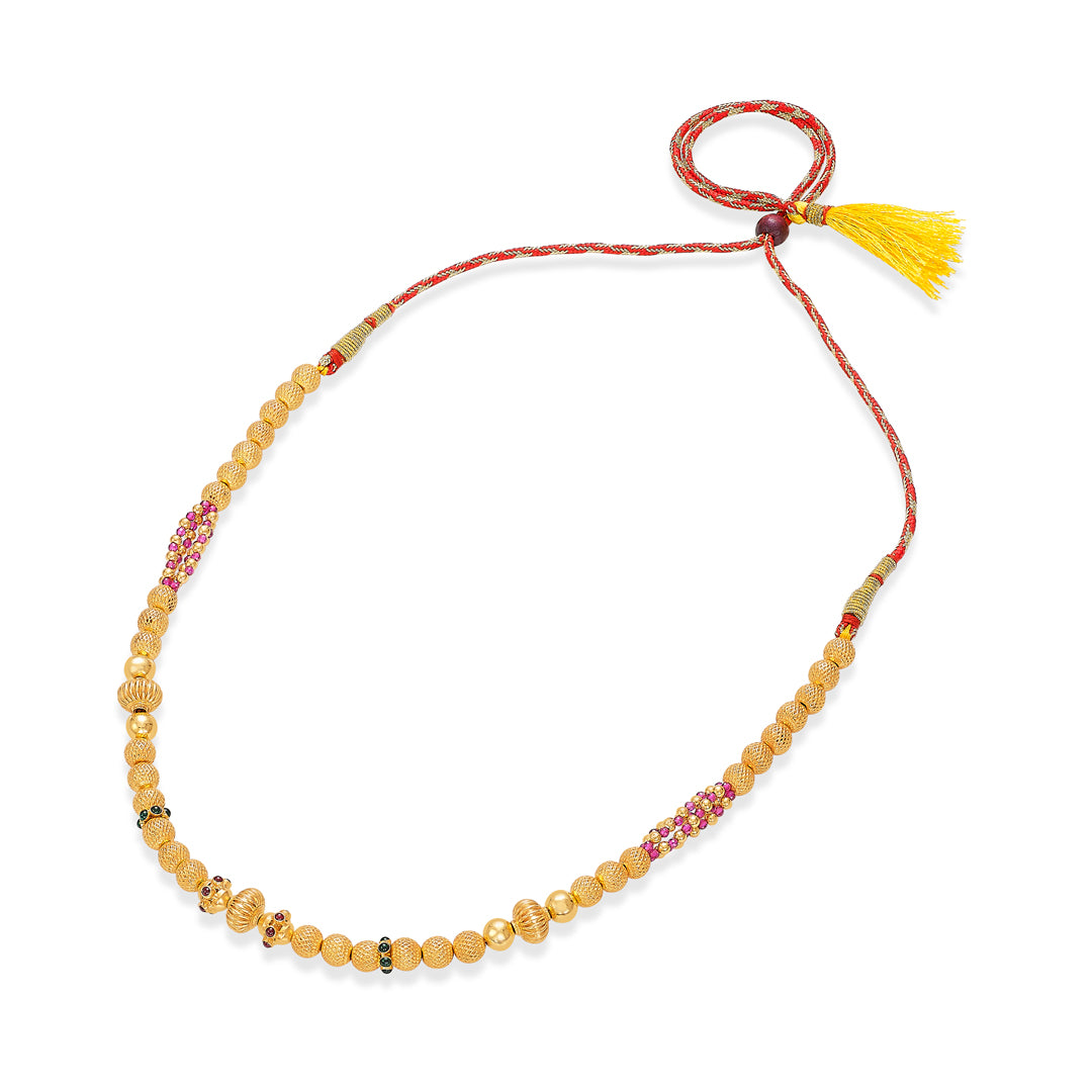 noble strand yellow gold thushi necklace for women