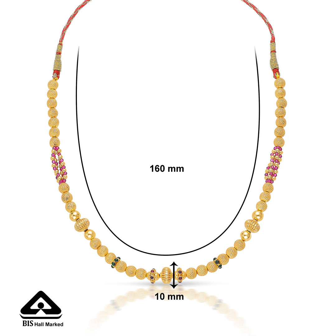 noble strand yellow gold thushi necklace for women