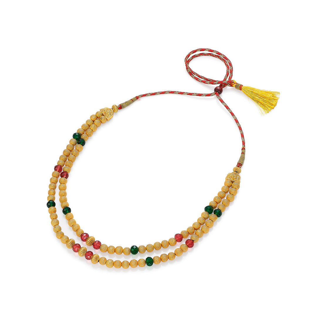 twin symphony yellow gold thushi necklace for women