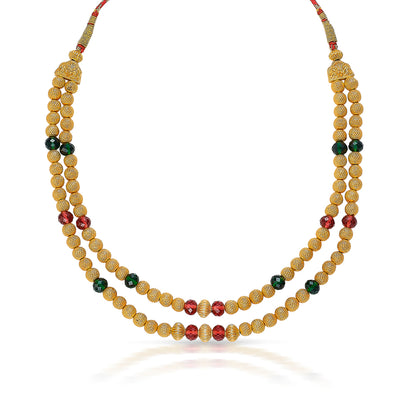 Twin Symphony Yellow Gold Thushi Necklace For Women