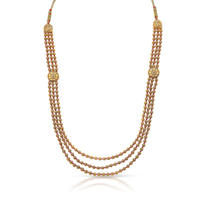 Triple Elegance Yellow Gold Thushi Necklace For Women