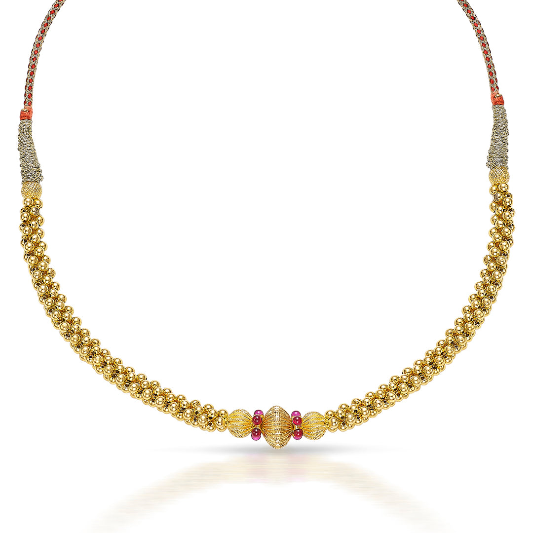varnika gleam gold thushi necklace