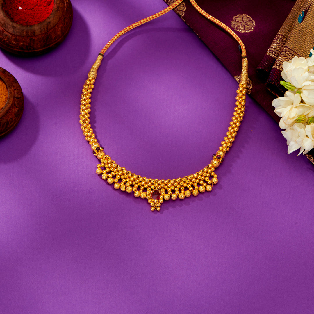Kolhapuri Gold Gold Thushi For Women