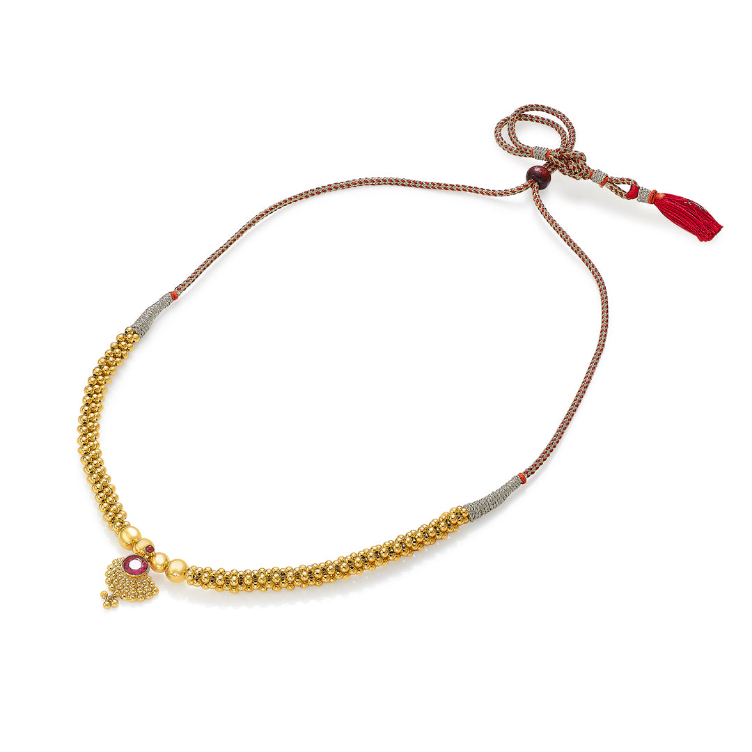 kolhapuri gold thushi for women