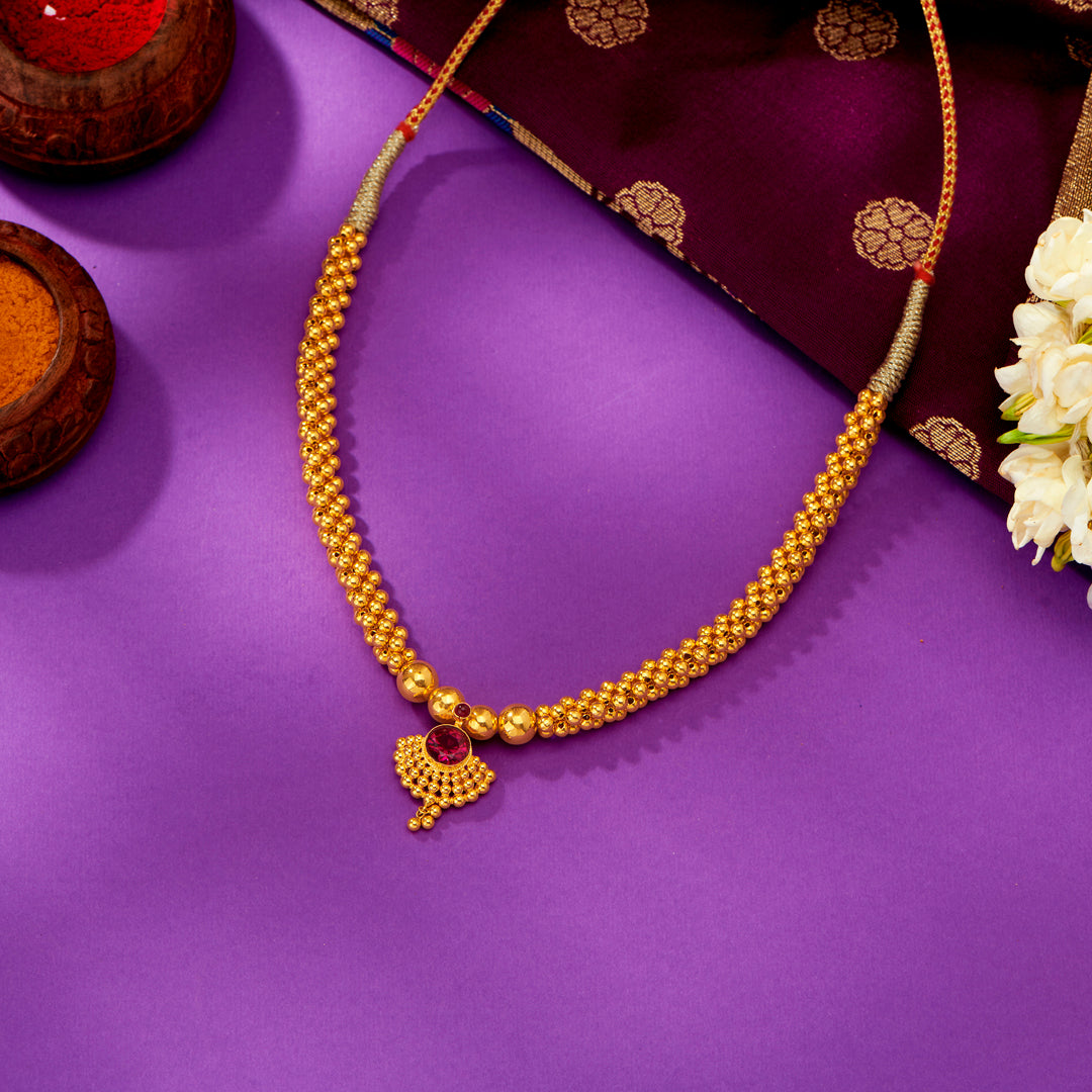 kolhapuri gold thushi for women