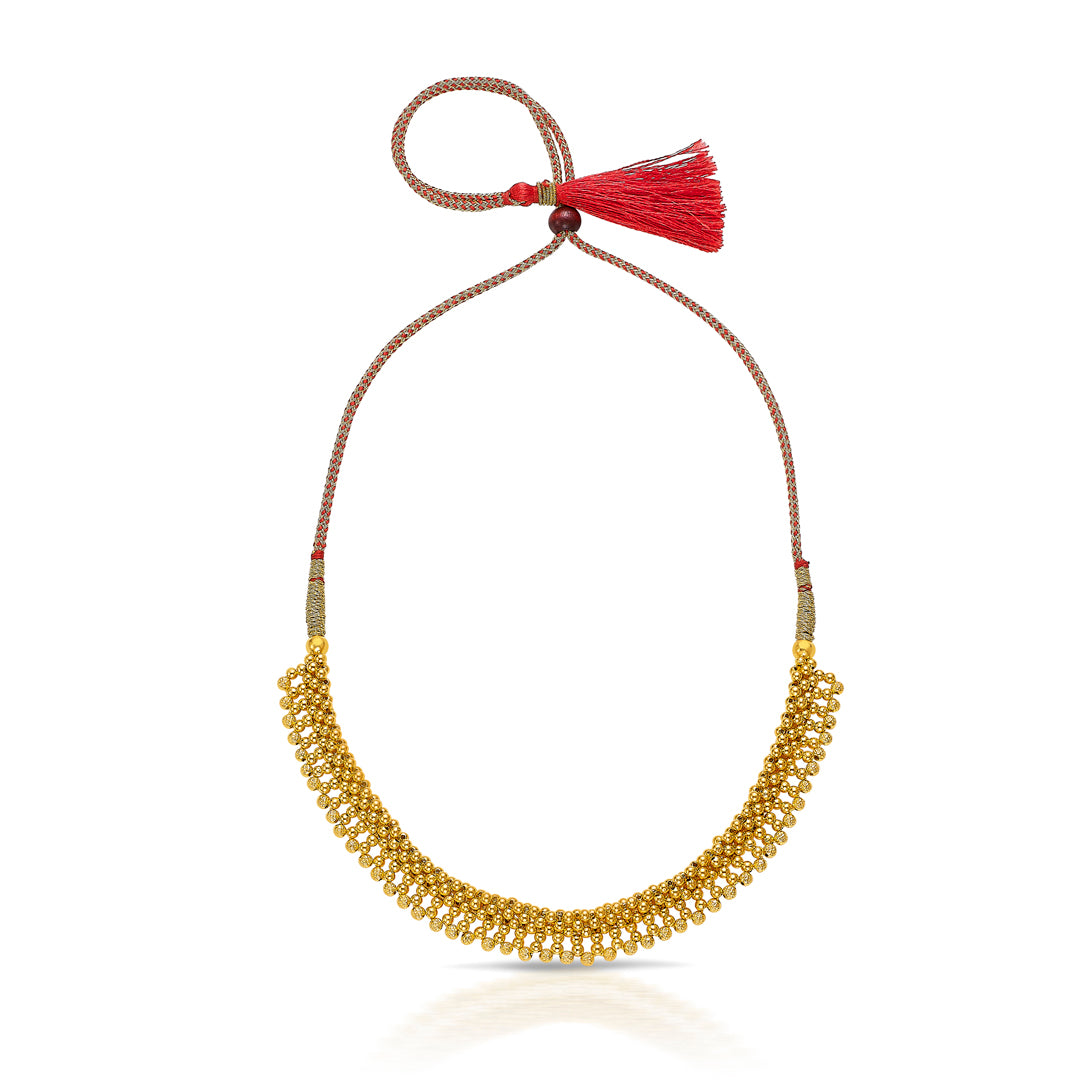 Peshwai Yellow Gold Thushi Necklace For Women