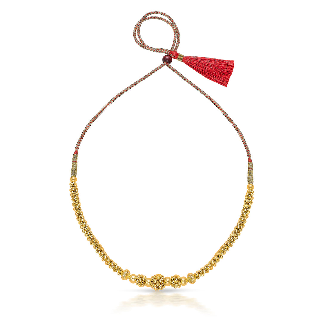 rajwada yellow gold thushi necklace for women