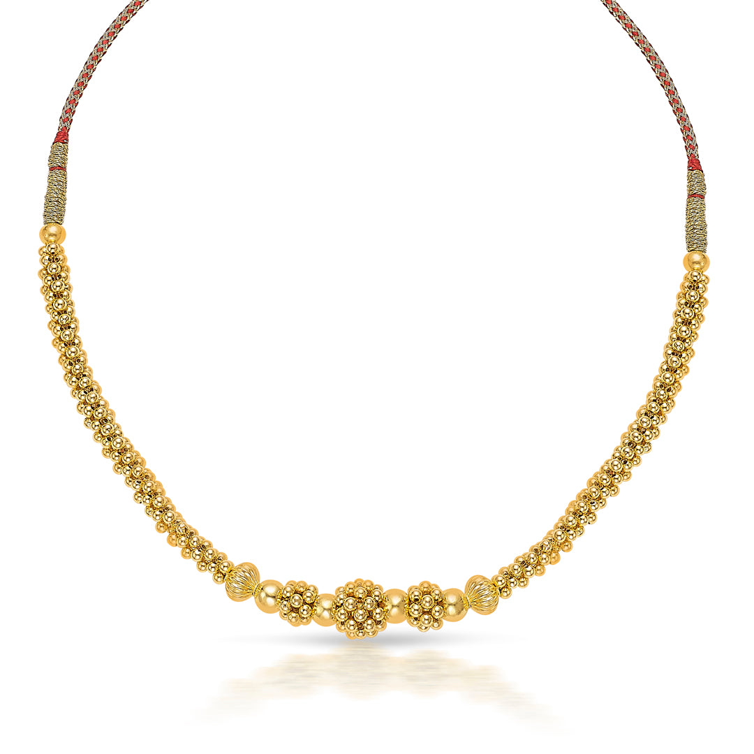 rajwada yellow gold thushi necklace for women