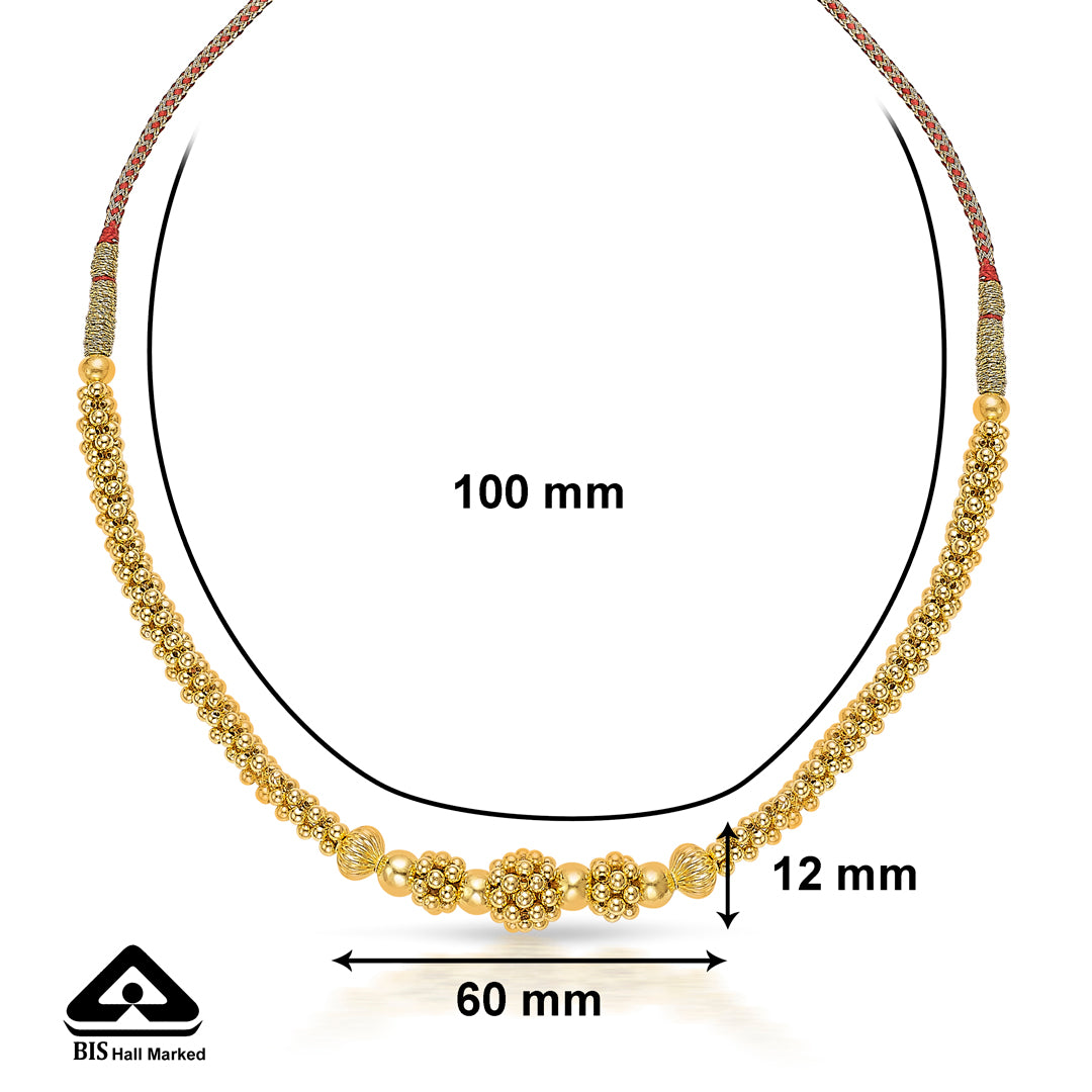 rajwada yellow gold thushi necklace for women