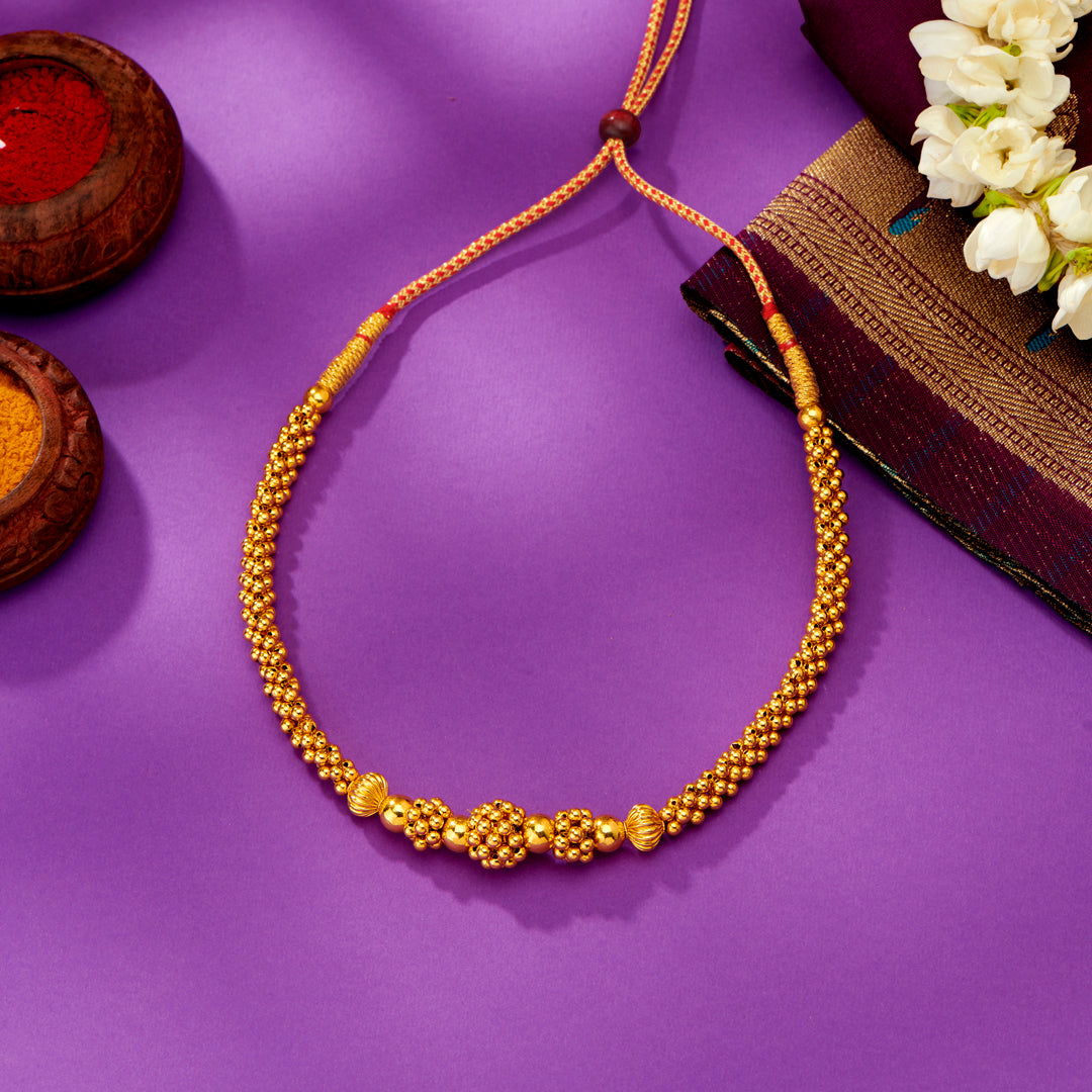 Rajwada Yellow Gold Thushi Necklace For Women
