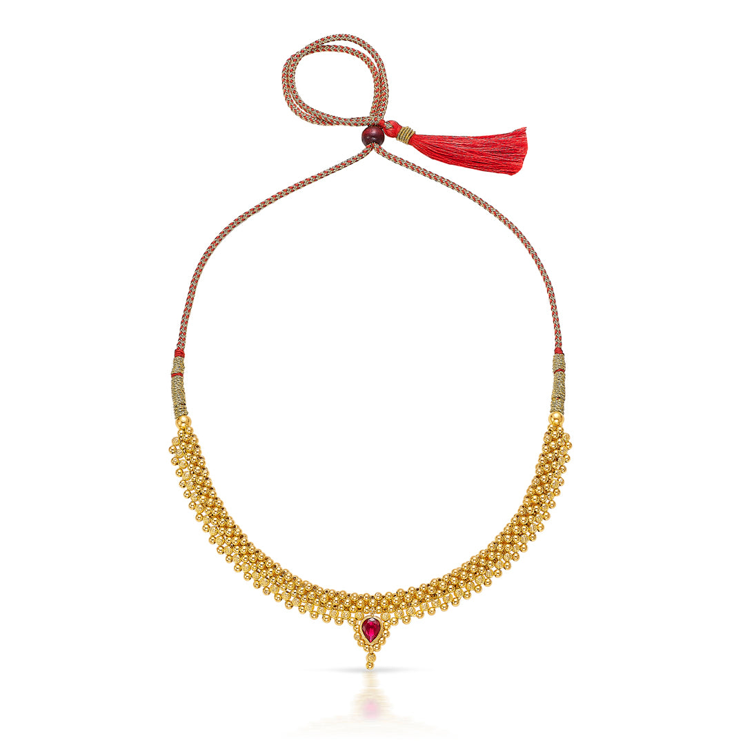 Saaj Yellow Gold Thushi Necklace For Women