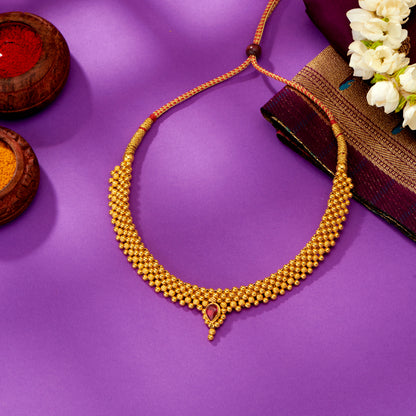 Saaj Yellow Gold Thushi Necklace For Women