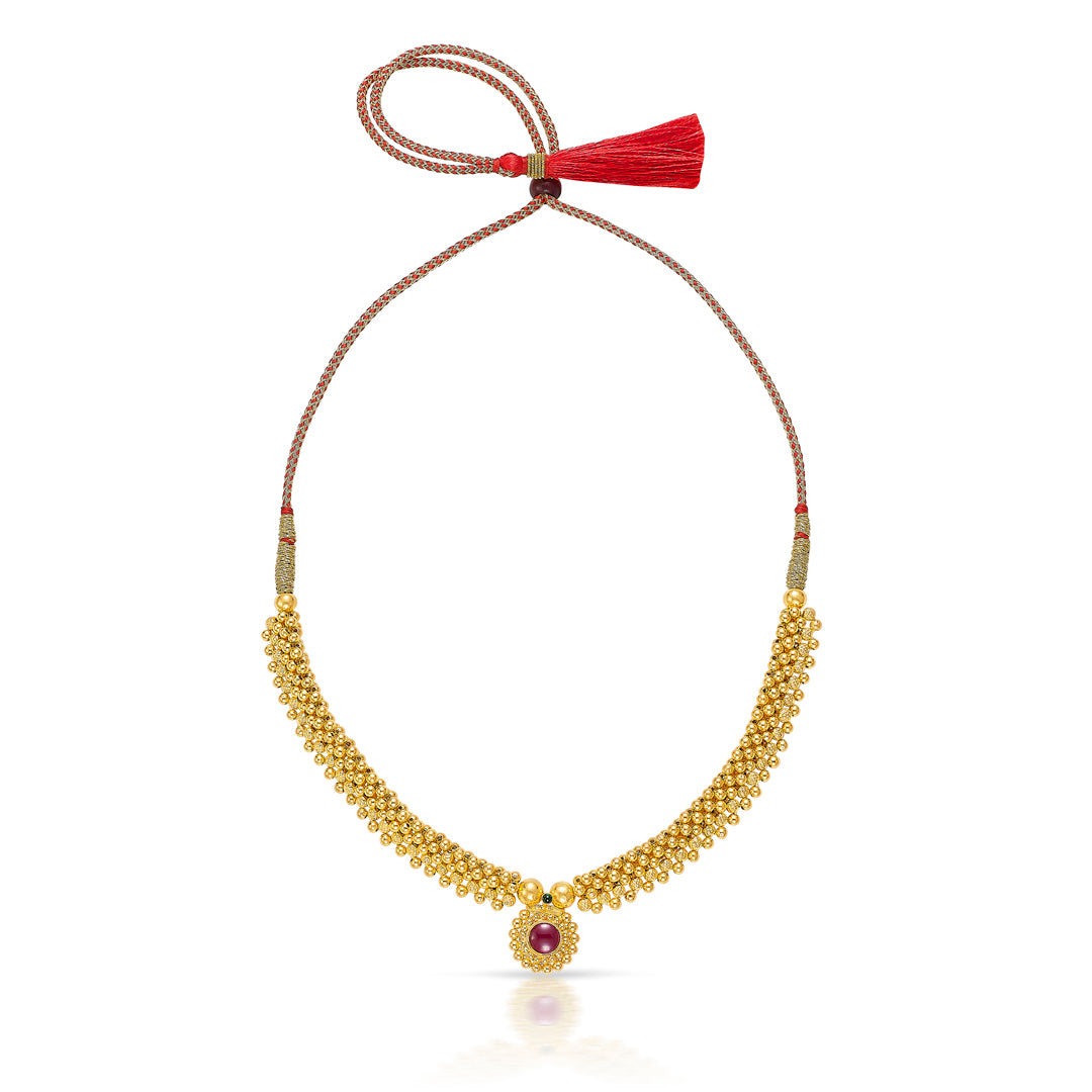 Mangalya Yellow Gold Thushi Necklace For Women