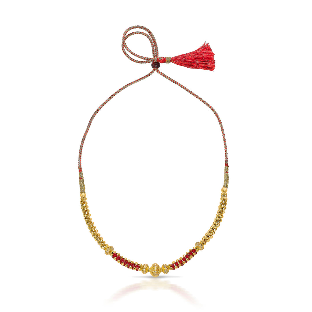 Kanthamani Red Gold Thushi Necklace