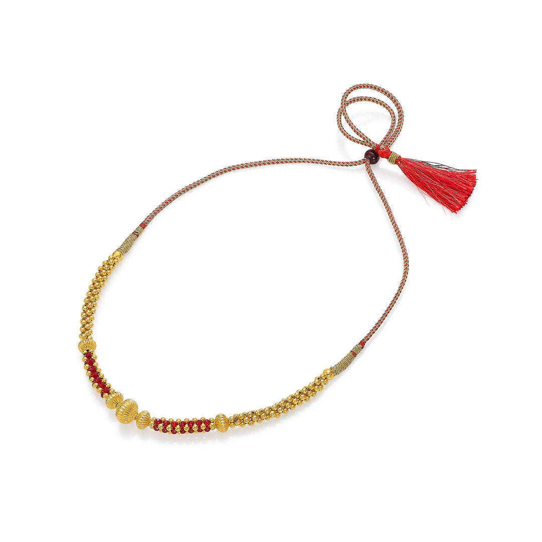kanthamani red gold thushi necklace