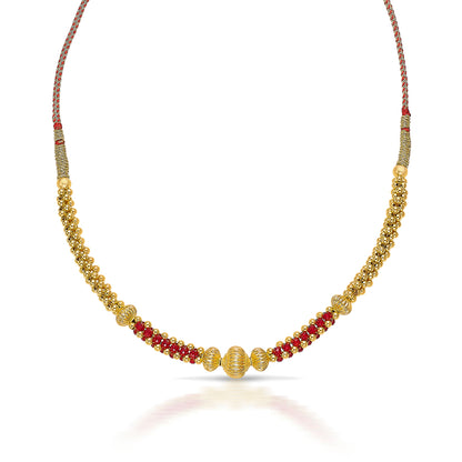 Kanthamani Red Gold Thushi Necklace