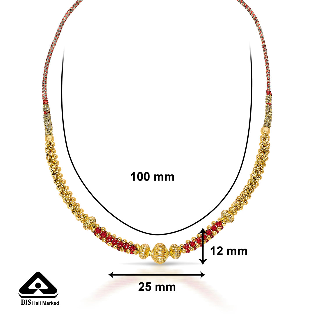 kanthamani red gold thushi necklace